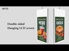 Εσωτερική Λευκή 43 ιντσών Ψηφιακή κρεμαστά οθόνη LCD Εξαιρετικά λεπτή οροφή διπλής όψης