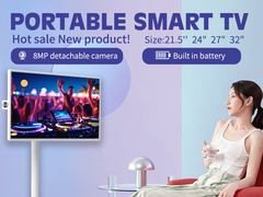 32 ιντσών Android έξυπνη ασύρματη οθόνηΠαγκόσμια οθόνη αφής με κάμερα 5H 9H ρυθμιζόμενο στέλεχος