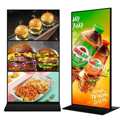 Ποιότητα ΒΕΤΟ 4K Πλήρης οθόνης Android LCD διαφημιστική οθόνη με φωτεινότητα 450nit Φόρο στέκεται ψηφιακή σήμανση εργοστάσιο